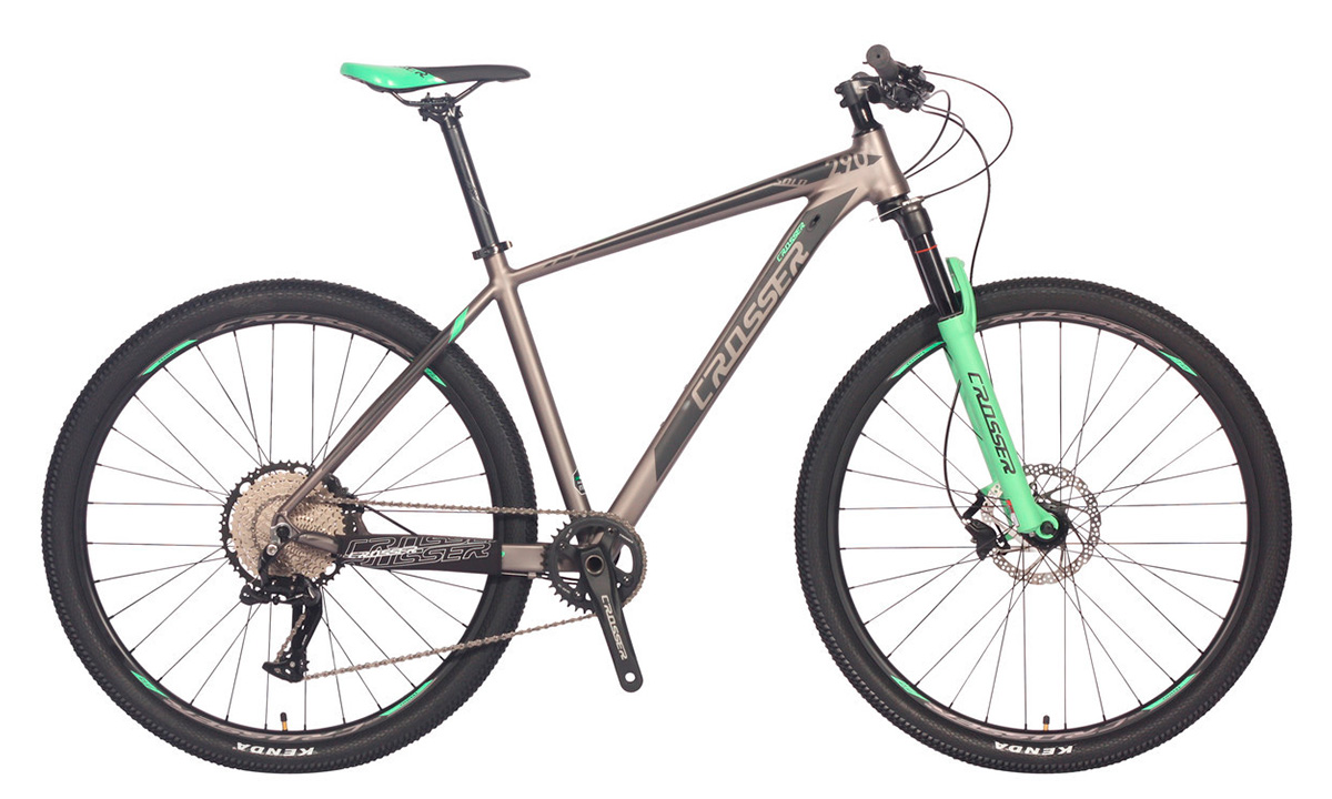 Фотографія Велосипед Crosser Solo 1x12 29" розмір XL рама 21 2021 Сіро-зелений